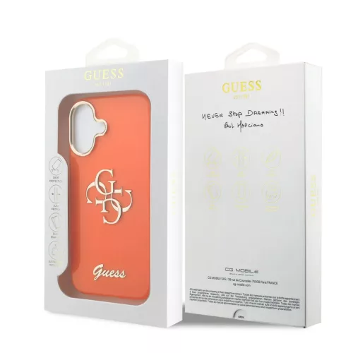  iPhone 17 narancssárga Guess IML 4G Script Metal Logo tok-3666339590369 7 kép
