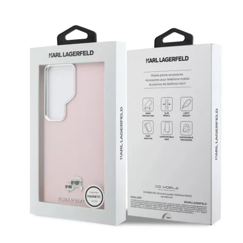 Karl Lagerfeld Grained PU Leather K&CH Heads Mágneses tok Samsung Gal-3666339612184 7 kép