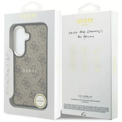  Samsung Galaxy S26 Barna Guess PU Leather 4G Arany Keretes Mágneses -3666339613181 8 kép