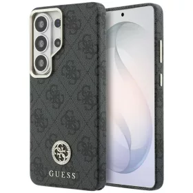    Samsung Galaxy S26 Ultra Fekete Guess PU bőr 4G Strassz Logó Arany Keretes Mágneses tok