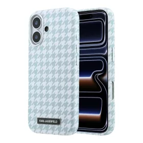  iPhone 17 kék Karl Lagerfeld PU Houndstooth Resin Plate MagSafe tok-3666339625818 1 kép