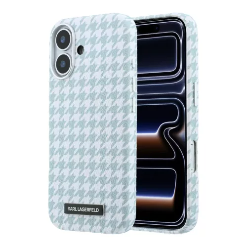  iPhone 17 kék Karl Lagerfeld PU Houndstooth Resin Plate MagSafe tok-3666339625818 1 kép