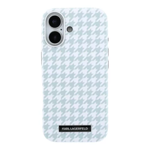  iPhone 17 kék Karl Lagerfeld PU Houndstooth Resin Plate MagSafe tok-3666339625818 6 kép