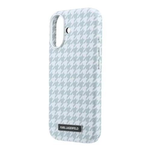  iPhone 17 kék Karl Lagerfeld PU Houndstooth Resin Plate MagSafe tok-3666339625818 9 kép