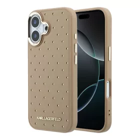    iPhone 17 Bézs Karl Lagerfeld PU Perforated Gold Dots MagSafe tok