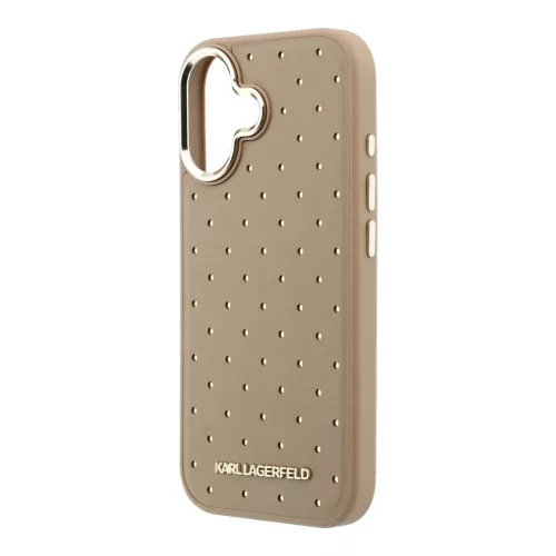  iPhone 17 Bézs Karl Lagerfeld PU Perforated Gold Dots MagSafe tok-3666339626037 5 kép