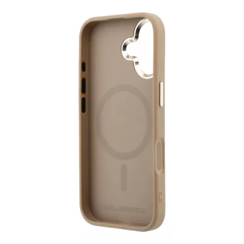 iPhone 17 Bézs Karl Lagerfeld PU Perforated Gold Dots MagSafe tok-3666339626037 6 kép