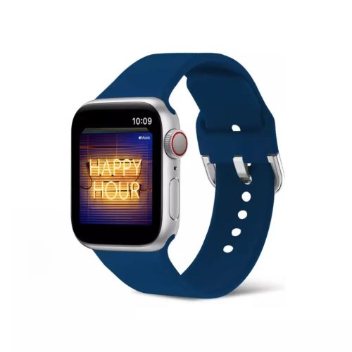 Apple Watch 4/5/6/7/8/SE (38/40/41mm) szilikon csatos óraszíj éjké- 1 kép