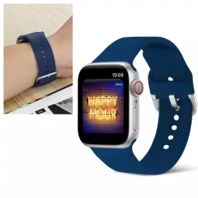 Apple Watch 4/5/6/7/8/SE (38/40/41mm) szilikon csatos óraszíj éjké- 2 kép