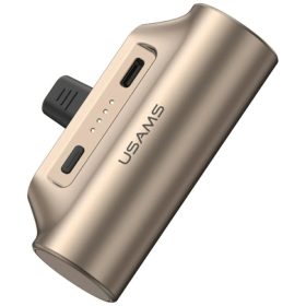   USAMS PB79 Mini Tail Plug hordozható power bank 3000mAh USB-C bézs