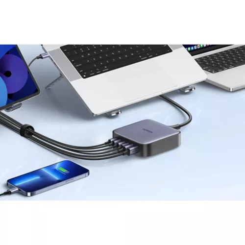 UGREEN 200 W-os hálózati töltő, 2xUSB-A, 4xUSB-C, GaN (fekete) 409-6941876221448 6 kép