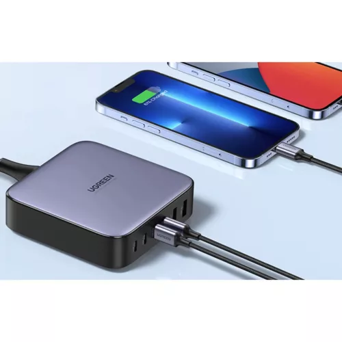 UGREEN 200 W-os hálózati töltő, 2xUSB-A, 4xUSB-C, GaN (fekete) 409-6941876221448 7 kép