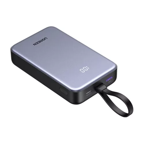 Powerbank 20000mAh Ugreen PB505, USB + USB-C, beépített kábel, 20W -6941876247622 2 kép