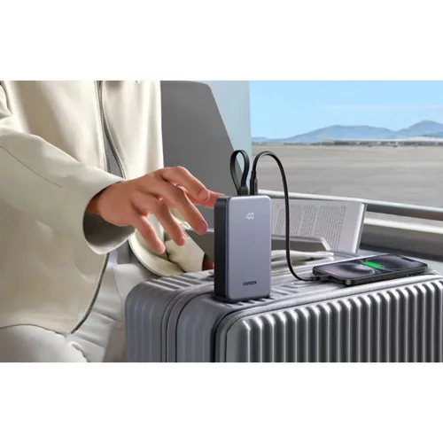 Powerbank 20000mAh Ugreen PB505, USB + USB-C, beépített kábel, 20W -6941876247622 7 kép