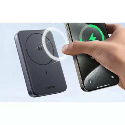 Magnetic Power Bank Ugreen 10000 mAh magsafe fekete-szürke-6941876247639 5 kép