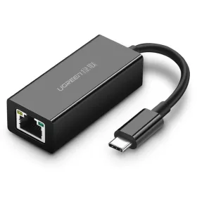   Ugreen USB Type C 1000Mbps Gigabit külső hálózati adapter fekete (50307)
