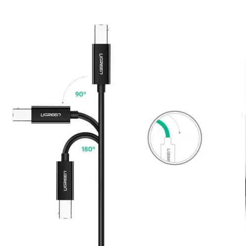 Ugreen nyomtató kábel USB-C - USB-B 480Mb/s 2m fekete (US241)-6957303854462 6 kép
