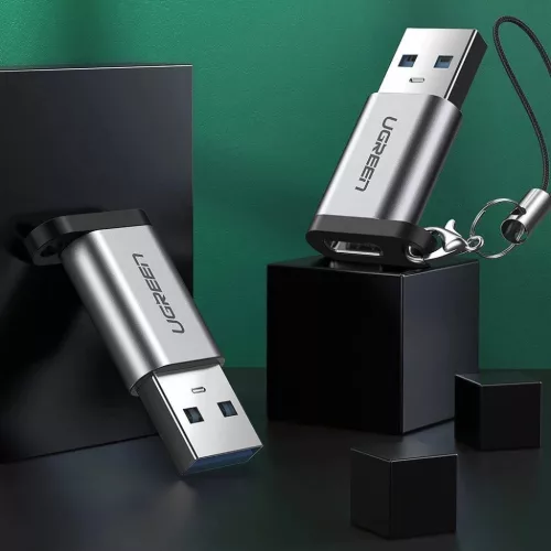 USB C (female) - USB (male) adapter Ugreen US276 USB 5Gb/s - szürke-6957303804047 2 kép