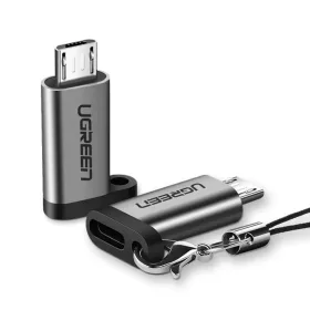 Ugreen USB Type-C/Micro USB átalakító adapter rögzítővel szürke-6957303855902 1 kép