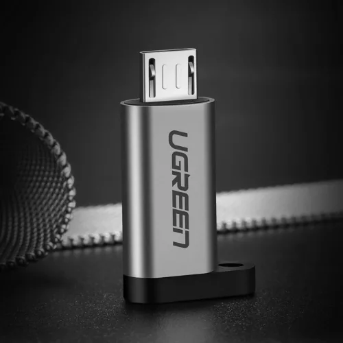 Ugreen USB Type-C/Micro USB átalakító adapter rögzítővel szürke-6957303855902 10 kép