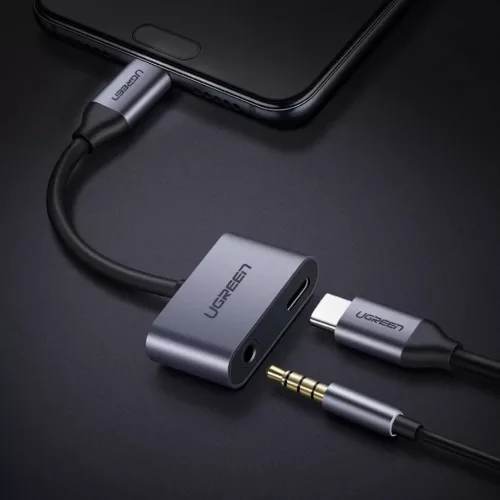 Ugreen USB Type-C - USB Type-C/3.5 mm Jack audio elosztó adapter 1.5A-6957303855964 3 kép