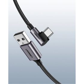 Ugreen USB/USB Type-C kábel döntött fejjel 3A 1m szürke-6957303859412 11 kép