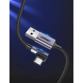 Ugreen USB/USB Type-C kábel döntött fejjel 3A 1m szürke-6957303859412 1 kép