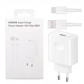 Honor hálózati töltő, 80W, 1 x USB-A - 1 x USB-C, USB-C kábellel,-6942785101722 2 kép