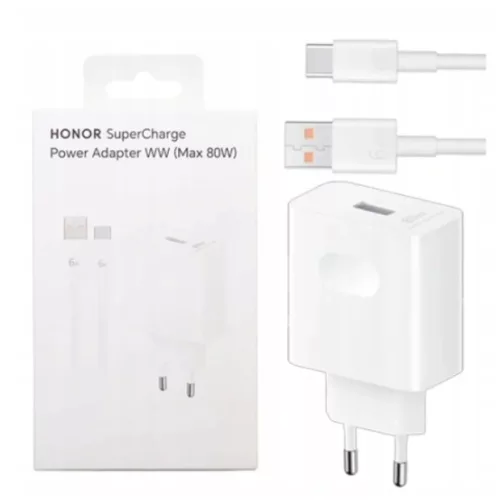 Honor hálózati töltő, 80W, 1 x USB-A - 1 x USB-C, USB-C kábellel,-6942785101722 2 kép