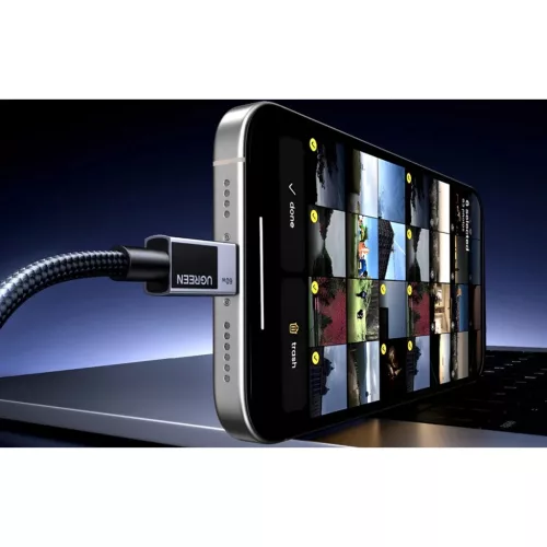 Ugreen L524 PD 3A 1m USB-C to USB-C kábel (szürke),-6941876257652 4 kép
