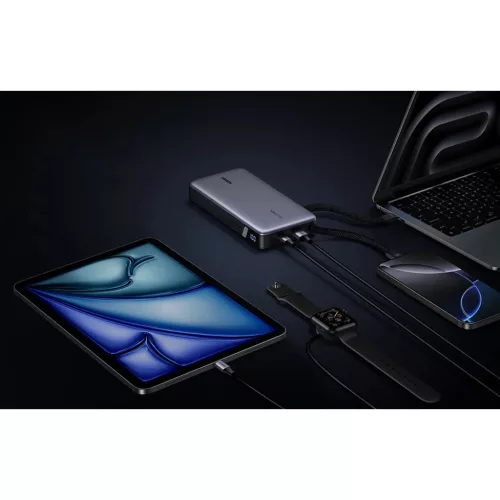UGREEN PB552 Powerbank, 25000 mAh, 165W, Beépített Kábel, szürke-6941876269914 5 kép