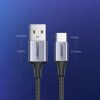 Ugreen US288 60127 USB-A / USB-C QC 3.0 3A 1,5m kábel - szürke-6957303861279 8 kép
