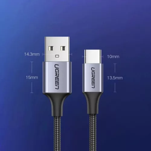 Ugreen US288 60127 USB-A / USB-C QC 3.0 3A 1,5m kábel - szürke-6957303861279 8 kép