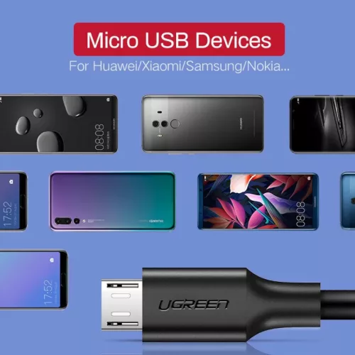 USB-Mikro USB-kábel UGREEN QC 3.0 2,4A 1m (fekete)-6957303861361 7 kép