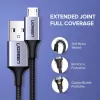 Micro USB kábel USB-Micro USB, QC 3.0, 2.4A, 1m (fekete)-6957303861460 6 kép