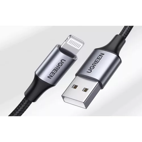 UGREEN US199 Lightning - USB kábel, 2,4A, 1 m (fekete)-6957303861569 4 kép