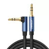 Ugreen derékszögű AUX kábel 2 x mini jack 3.5 mm 1m kék (AV112)-6957303861798 1 kép