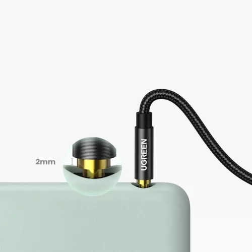Ugreen derékszögű AUX kábel 2 x mini jack 3.5 mm 1m kék (AV112)-6957303861798 6 kép
