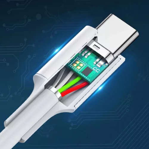 Ugreen US264 60518 USB-C / USB-C PD QC AFC kábel 1m - fehér-6957303865185 6 kép