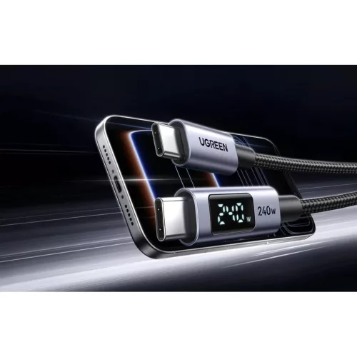 L530 USB-C kábel 240W 480Mbps 3m Szürke-6941876268689 2 kép