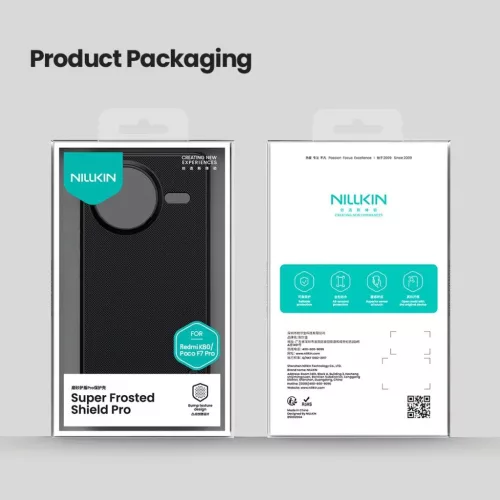 Nillkin Super Frosted PRO hátlap tok Xiaomi Poco F7 Pro-hoz, fekete-6902048291850 7 kép