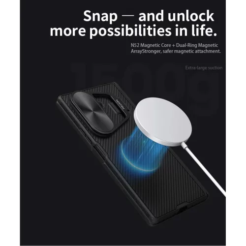  Samsung Galaxy Z Fold 7 Fekete Nillkin CamShield Prop Mágneses tok-6902048298798 5 kép