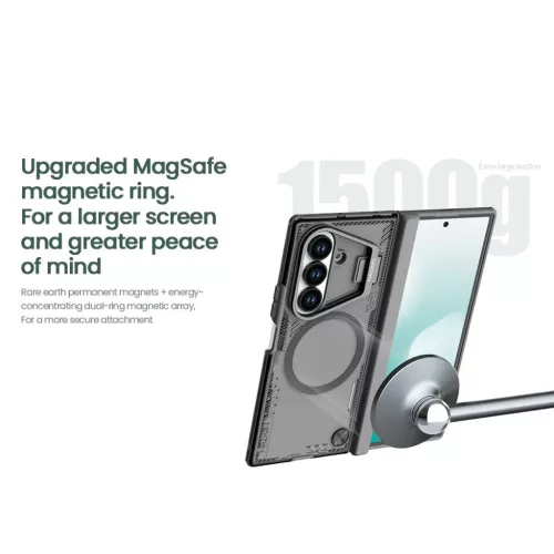  Samsung Galaxy Z Fold 7 fekete Nillkin Iceblade Prop mágneses tok-6902048298897 8 kép