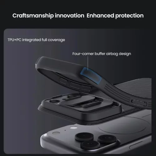  Apple iPhone 17 Pro Fekete Nillkin CamShield PRO tok-6902048303829 5 kép