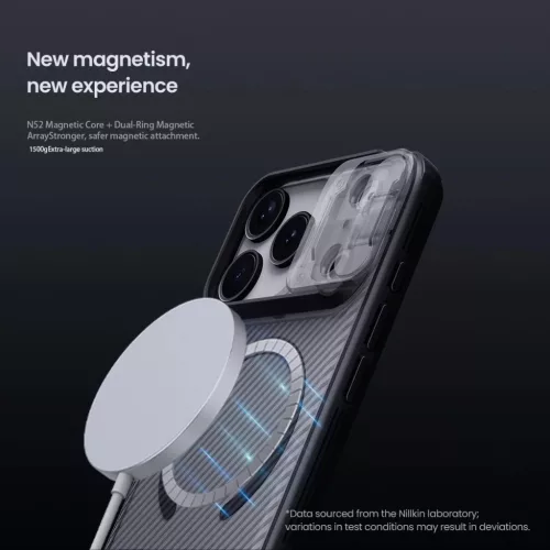 Apple iPhone 17 Pro Átlátszó Fekete Nillkin CamShield PRO Mágneses-6902048303911 3 kép