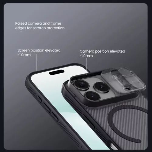 Apple iPhone 17 Pro Átlátszó Fekete Nillkin CamShield PRO Mágneses-6902048303911 5 kép