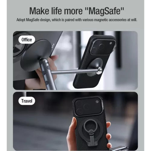  Apple iPhone 17 Pro Fekete Nillkin CamShield Pro Mágneses tok-6902048304154 3 kép