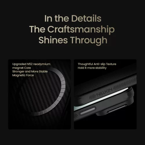Nillkin CarboProp Aramid Mágneses iPhone 17 Pro tok Fekete-6902048304222 8 kép