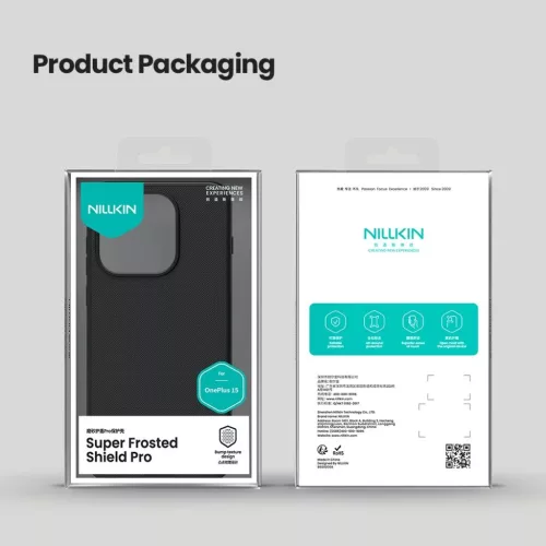  OnePlus 15 Fekete Nillkin Super Frosted PRO hátlap tok-6902048307742 7 kép