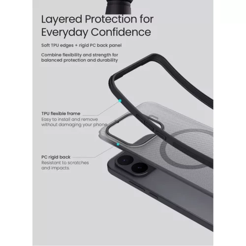 Xiaomi 17T Nillkin Super Frosted PRO Magnetic áttetsző fekete tok-6902048313200 5 kép